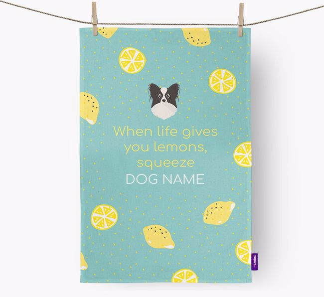 Personalised 'When Life Gives You Lemons' Tea Towel with {breedFullName} Icon